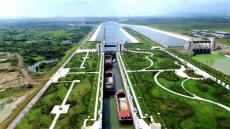 安徽廬江：引江濟(jì)淮菜子湖線(xiàn)航道試通航