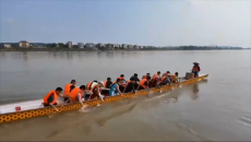 祁東縣歸陽鎮(zhèn)龍舟隊(duì)積極備戰(zhàn)衡陽市第二屆職工龍舟競渡賽