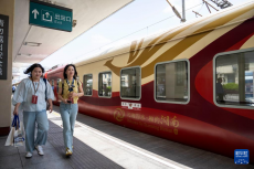 首列湖湘主題旅游專列“南方列車·瀟湘號(hào)”在長(zhǎng)沙發(fā)車